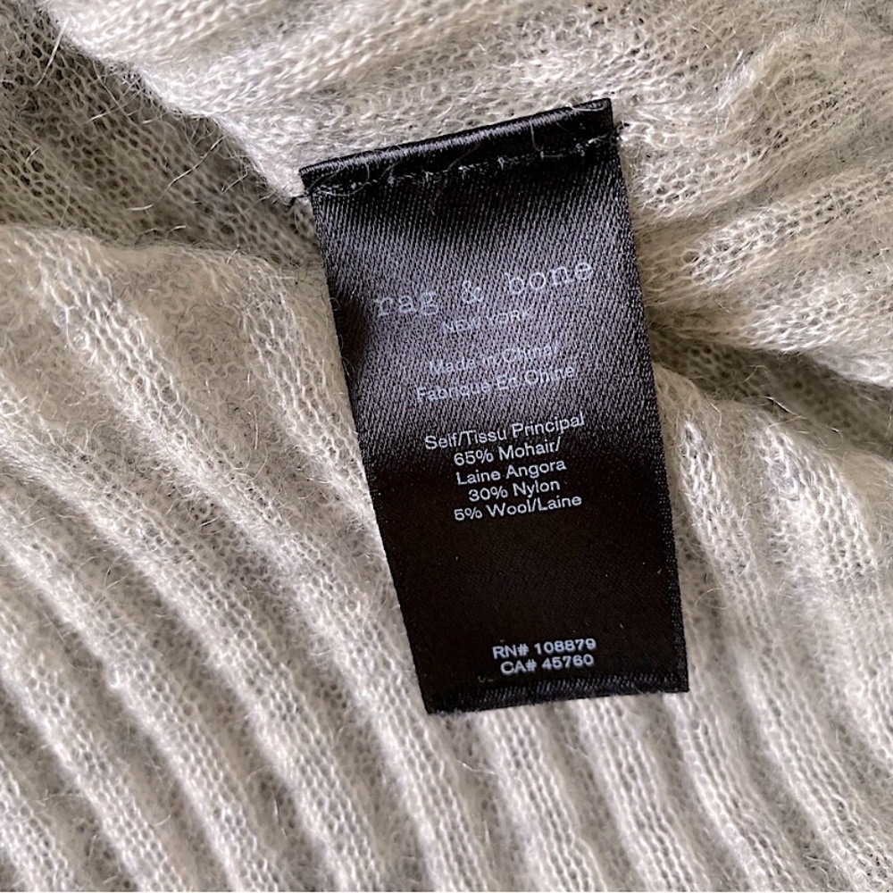 rag & bone ANGORA WOOL RIB KNIT LIGHTWEIGHT DONNA CREWNECK SWEATER Gray S - Picture 8 of 9